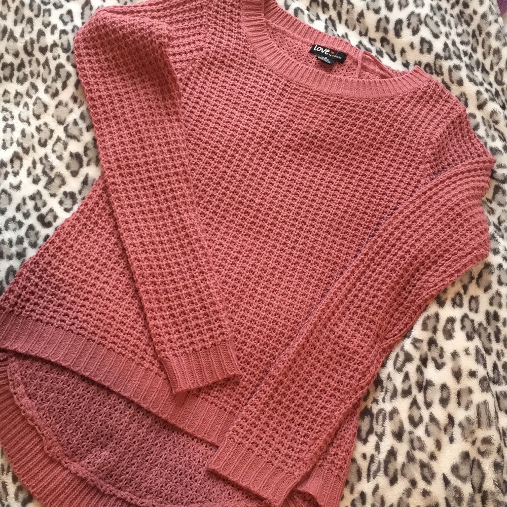Waffle knit sweater